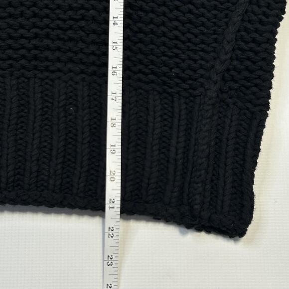 Free People Sweater Womens Medium Black Chunky Knit Turtleneck Pullover Boho - Picture 7 of 12